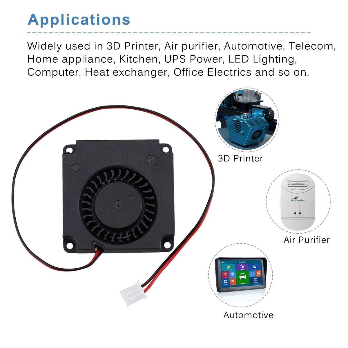 4010 1Inch 12V Small DC Blower Cooling Fan 40x40x10mm Brushless Turbo Blower Fan for Hair Removal Device