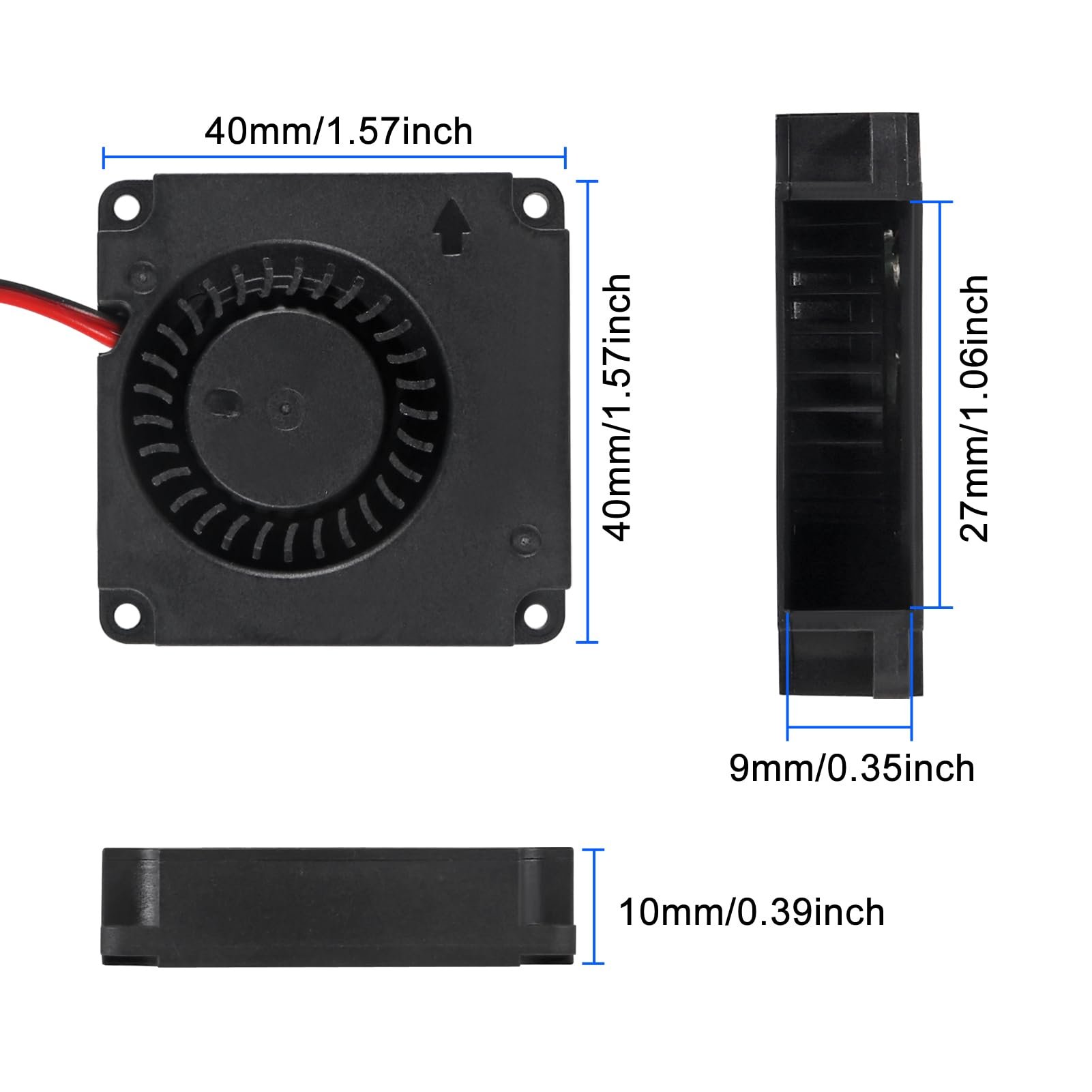 4010 1Inch 12V Small DC Blower Cooling Fan 40x40x10mm Brushless Turbo Blower Fan for Hair Removal Device