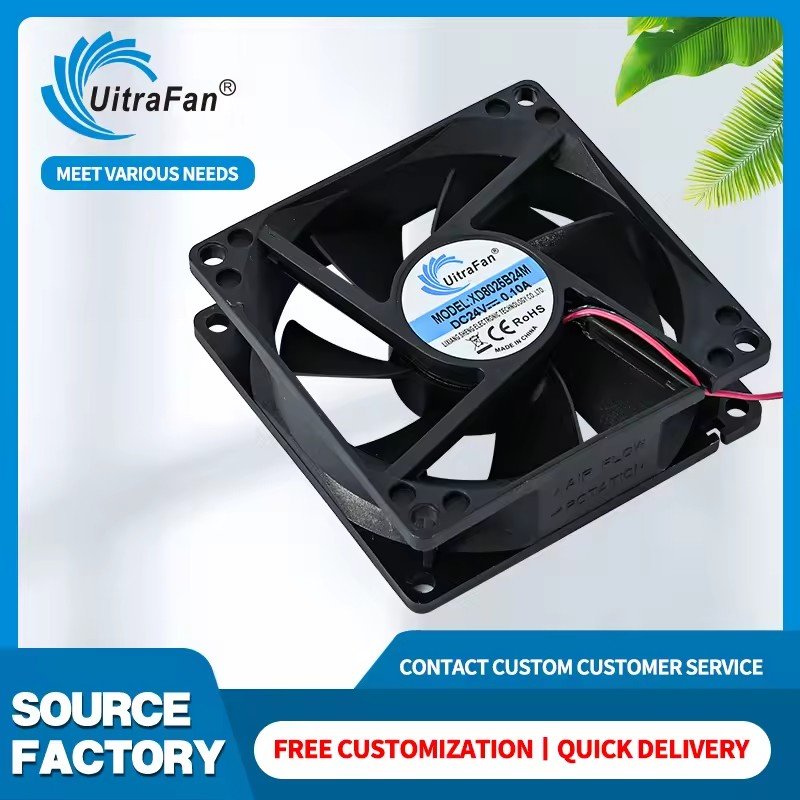 DC 5V 12V 24V 80X80X25mm Low Noise Cooling Fan 8025 80mm Axial Fan