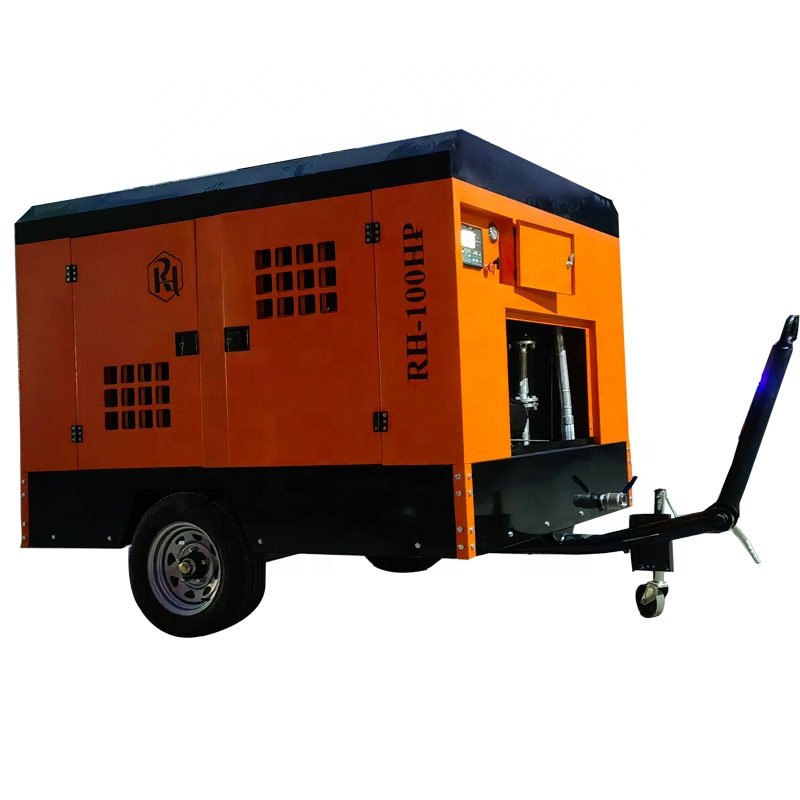 Mobile Portable Electric Air Compressors 8bar 180CFM 40hp 30kw Mobile Air Compressor Portable Screw Compressor
