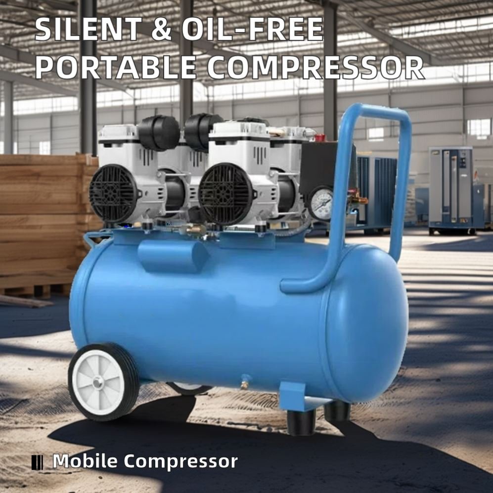 Factory Source Professional 24L Portable Piston Air Compressor Oil-Free Silent Engine Motor Gear Bearing Core Included
