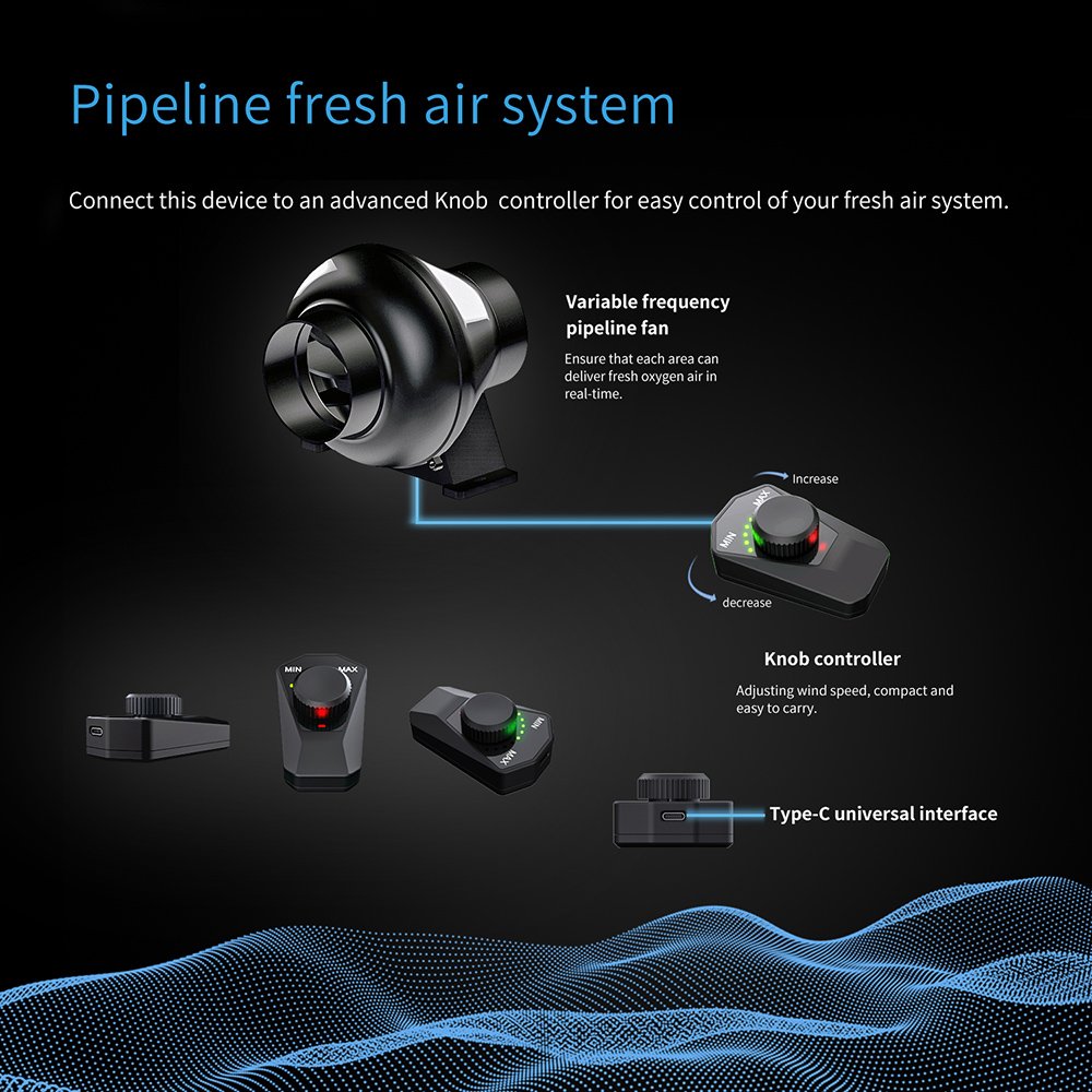 In Stock Smart Temperature Humidity App Controller EC Motor 100mm Mini Ventilation Blower Exhaust Fan for Growbox Complete Set