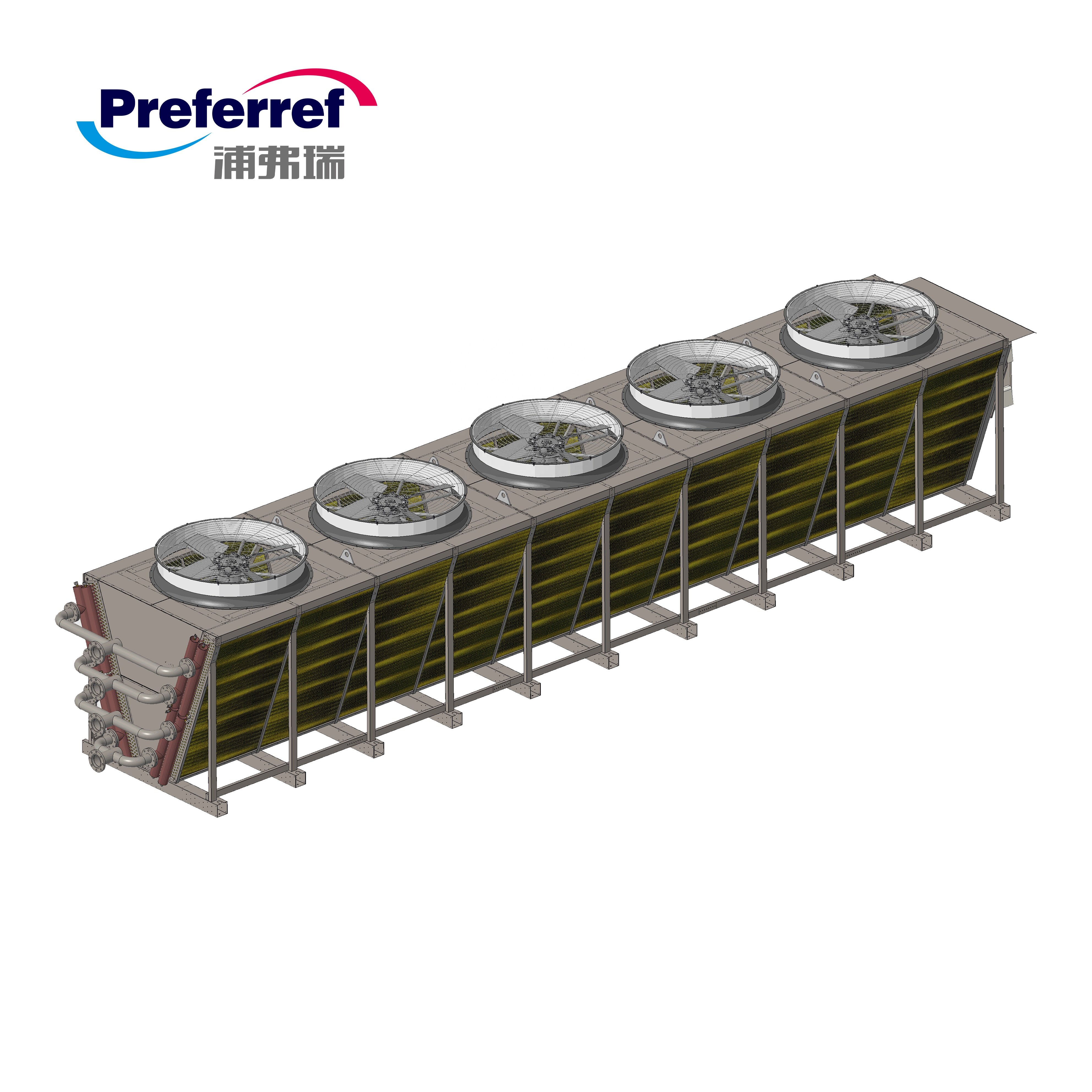 Custom Design Air Cooled Condensers Dry Cooler With Adiabatic Pads