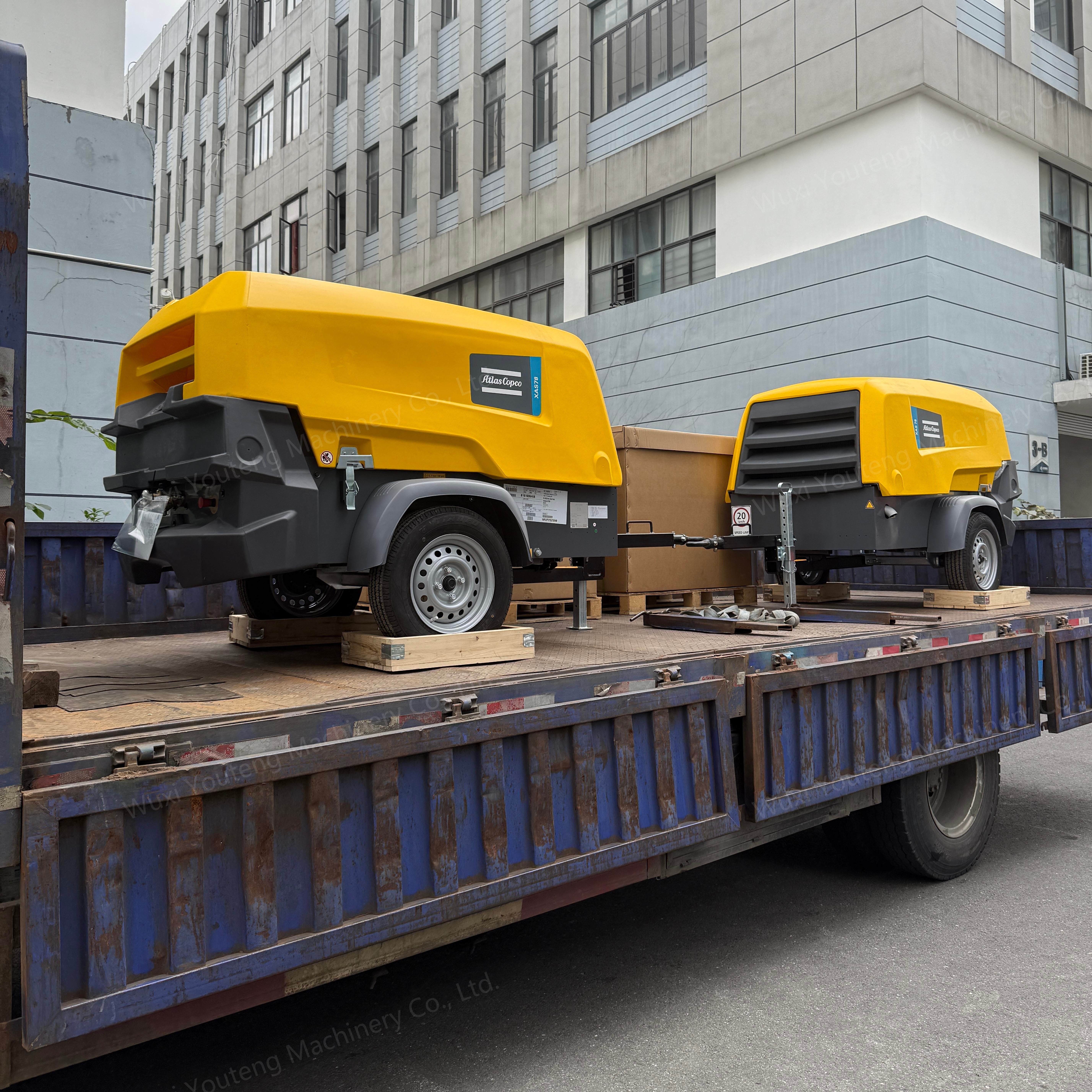 Atlas Copco XAS78 Mobile Air Compressor with Diesel Engine 160CFM 7bar 100psi Lubricated New Condition for Mine Industries