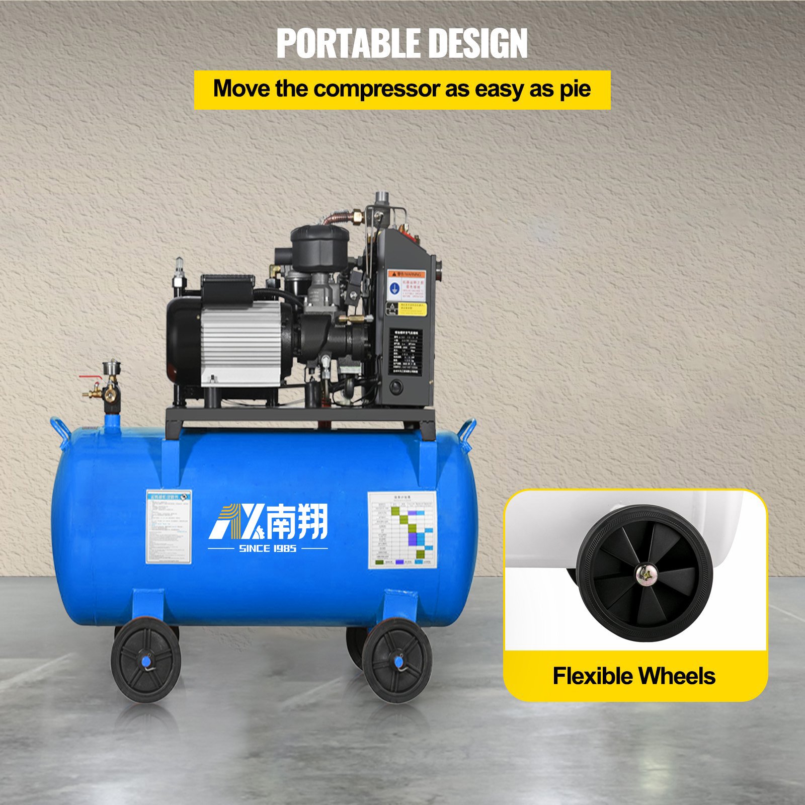 High Quantity Electric air Compressor 3kw 14cfm Screw Type Portable Air Compressor With tank