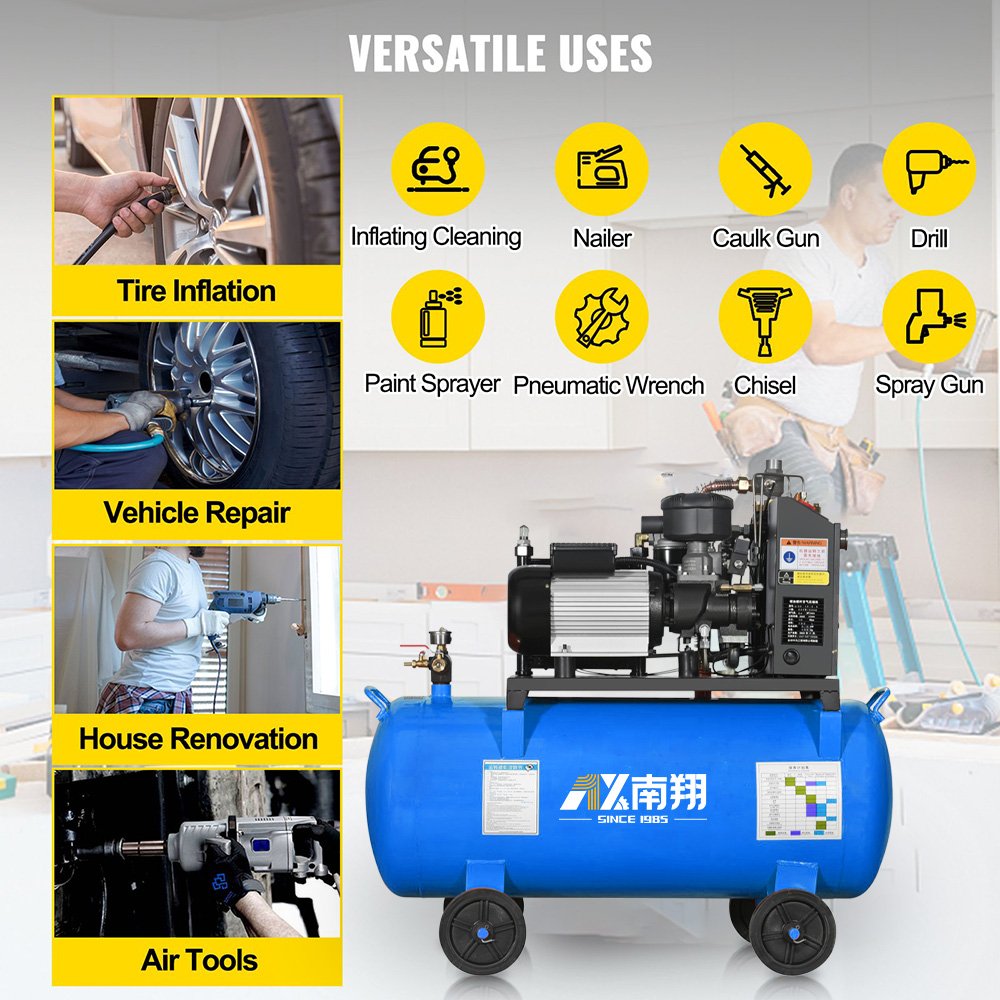 High Quantity Electric air Compressor 3kw 14cfm Screw Type Portable Air Compressor With tank