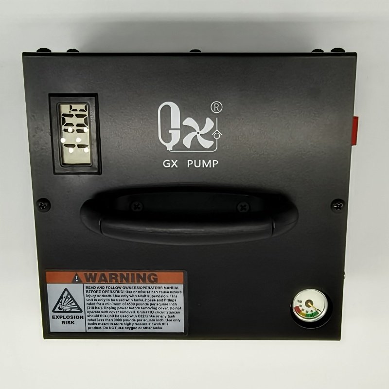 GX-E-CS1 Oil Free Portable air Compressor Low Noise 12V 300bar Pcp air Compressor for Hunting High Pressure air Compressor