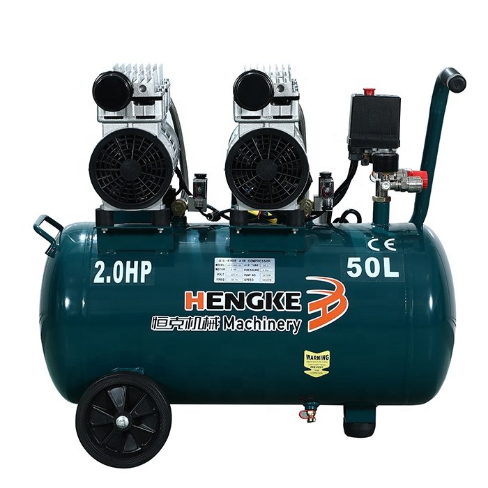High Quality 2HP Oil Free air Compressor Electric Silence 50L Oilless air Compressor HK750X2-50