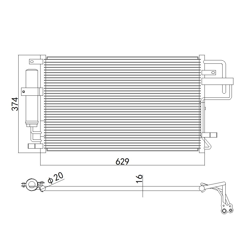 Aftermarket Car Auto Air Conditioning System Auto AC Condenser FOR KIA SPORTAGE OEM 976062E000