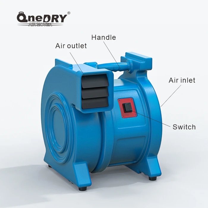Onerdry 1.0 HP High Pressure Inflatable Portable Pump Fan Commercial Bounce House Air Blower for Bouncy Houses Water Slides