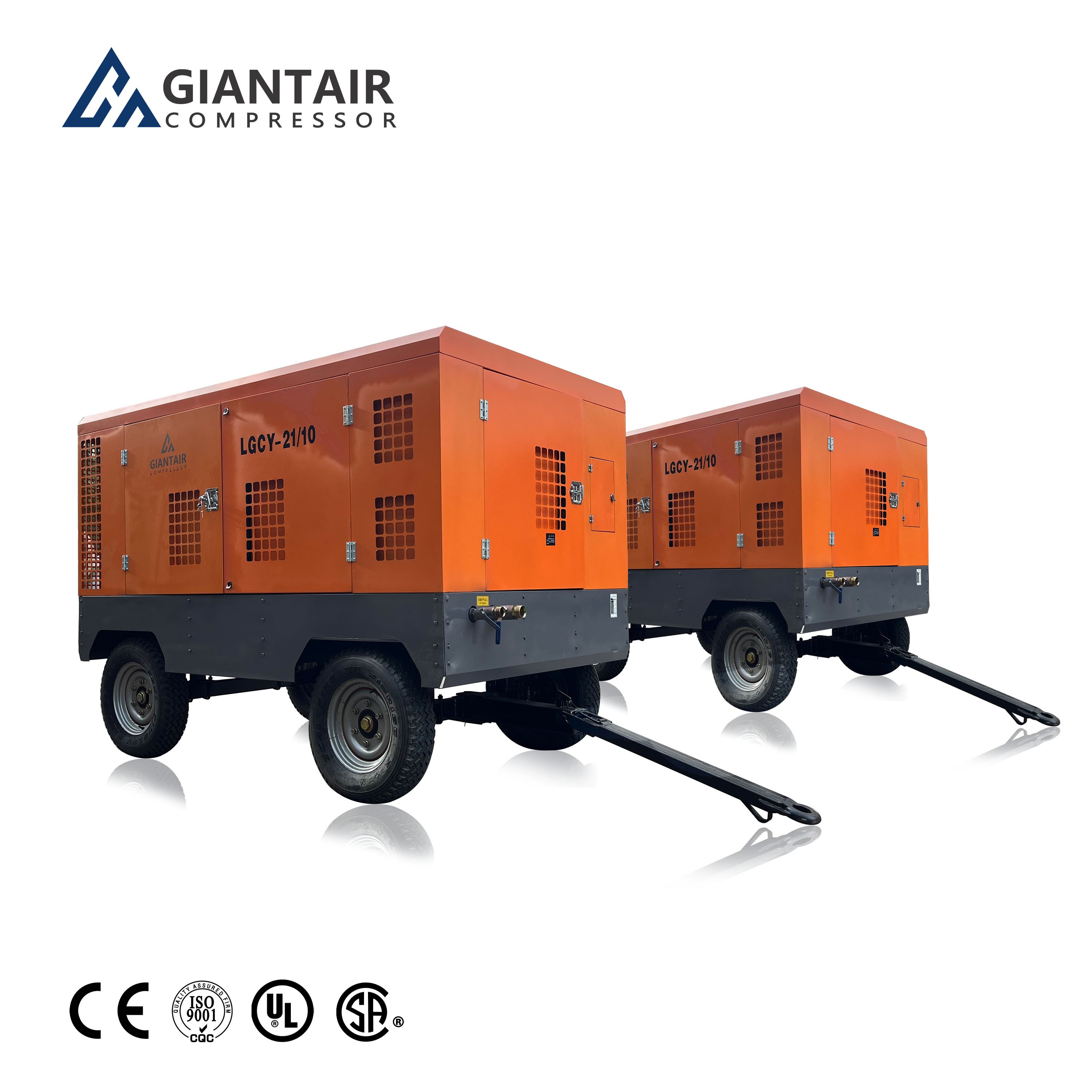 GIANTAIR 7 bar Industrial Portable diesel Air Compressor Engine Wall Mounted Direct Diesel Portable Air Compressor