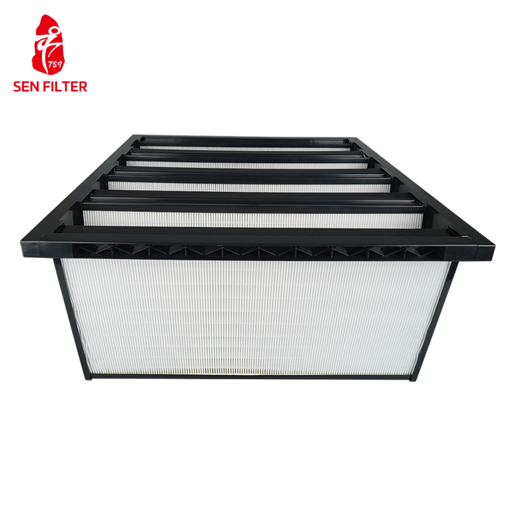 H13 H14 V-bank Ventilation Filter HVAC System Air Filter Air Conditioning V Bank Filter