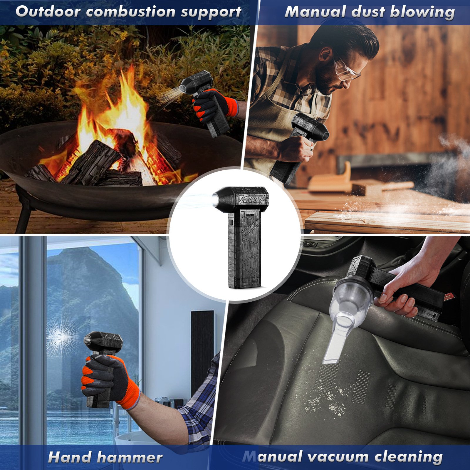 120000rpm Mini Compressed Air Duster Portable Hand Held Fan Electric Small Blower Mini Jet Turbo Fan Jet Fan for Clean Jarvis