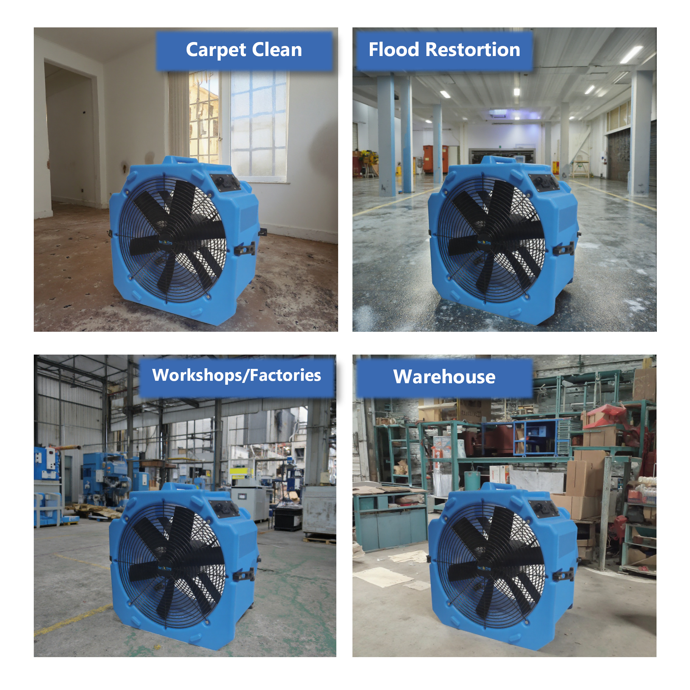 Customizable 16-Inch Axial AC Plastic Construction Ventilator High-Pressure Industrial Exhaust Fan Electric Portable OEM Support