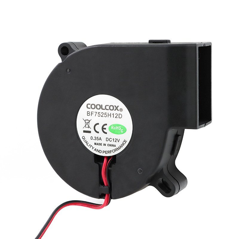 CoolCox 75mm Dc Small Cooling Brushless Blower Fan,82x74x25mm 5v 12v 24v, air Cooler Heatsink Suitable for Dryer,deodorizer