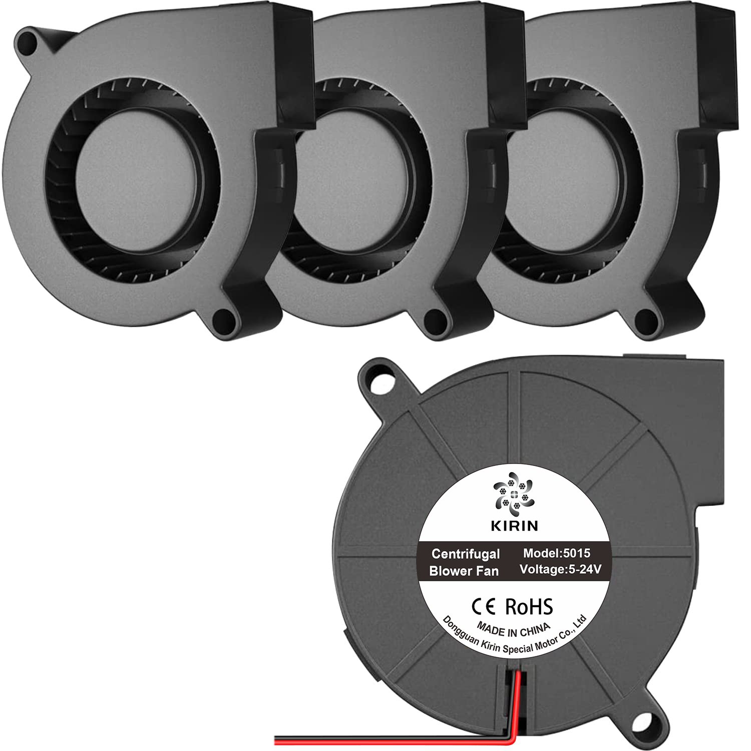 50mm 5015 Blower 24 Volt Dual Ball Bearing 1000mm/39" Cable for 3D Printer Cooling Fan and Turbo Turbine Brushless Blower