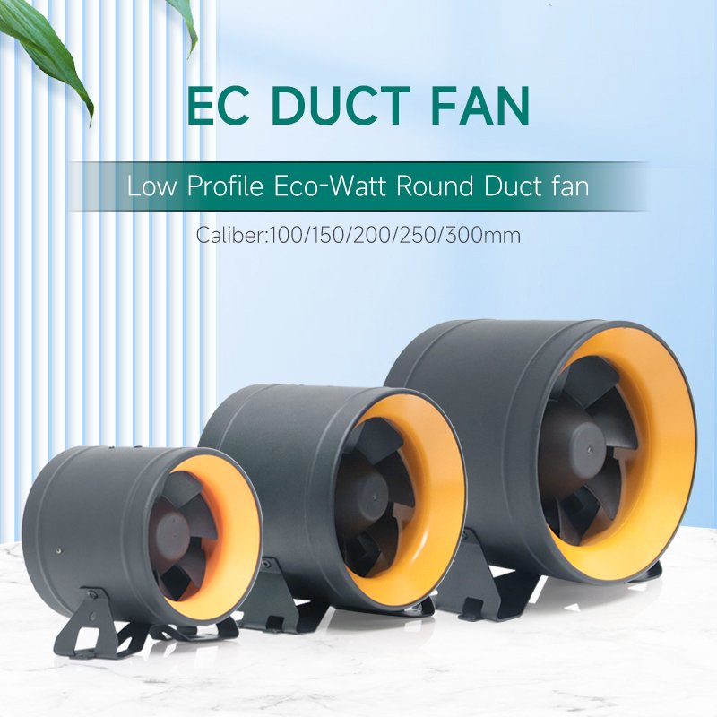 Hon&Guan Extractor Supplier Powerful Low Eco-watt Round Duct Fan 8 Inch HI-200PE OEM/ODM