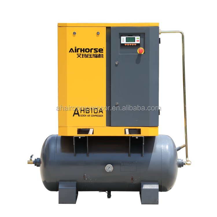 8bar Screw 10HP 7.5kw 2-IN-1 Stationary air Compressor with Compressor and air tank