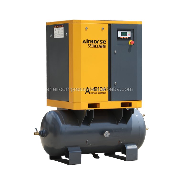 8bar Screw 10HP 7.5kw 2-IN-1 Stationary air Compressor with Compressor and air tank