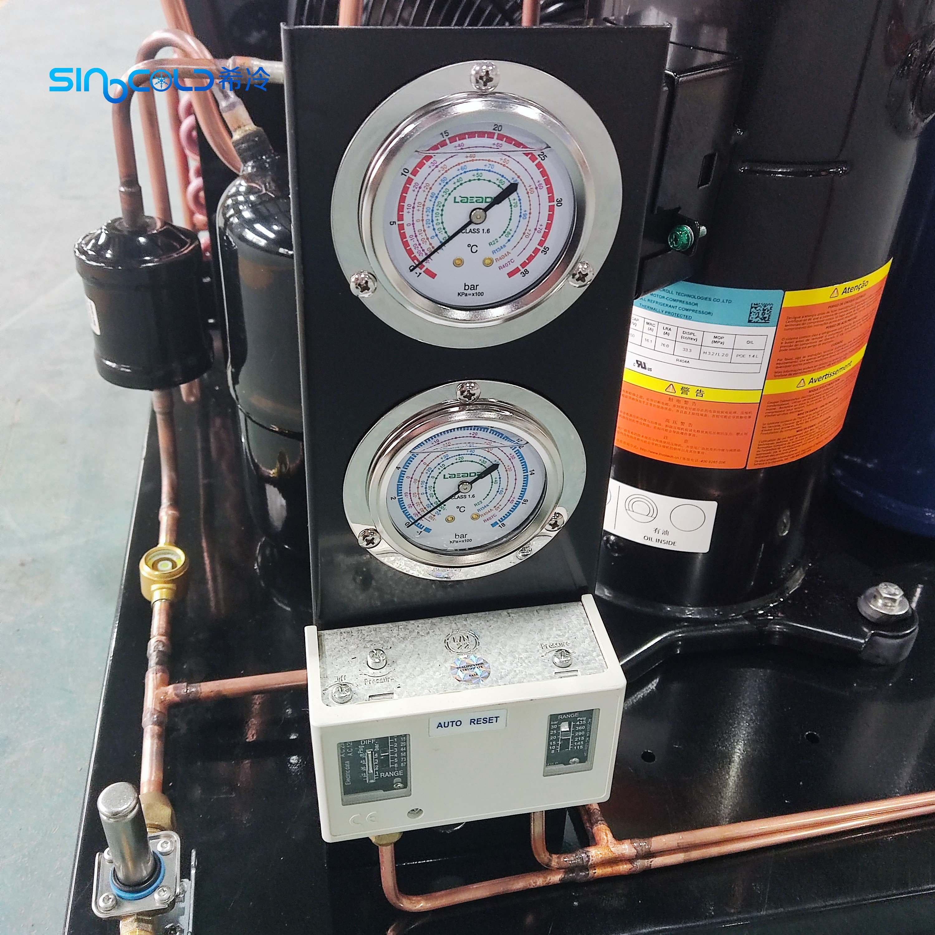 2HP Condensing Unit YM34E7G-100 Scroll Compressor Cold Room Refrigeration Unit Air Cooled Condensing Unit 220v 3ph 60hz
