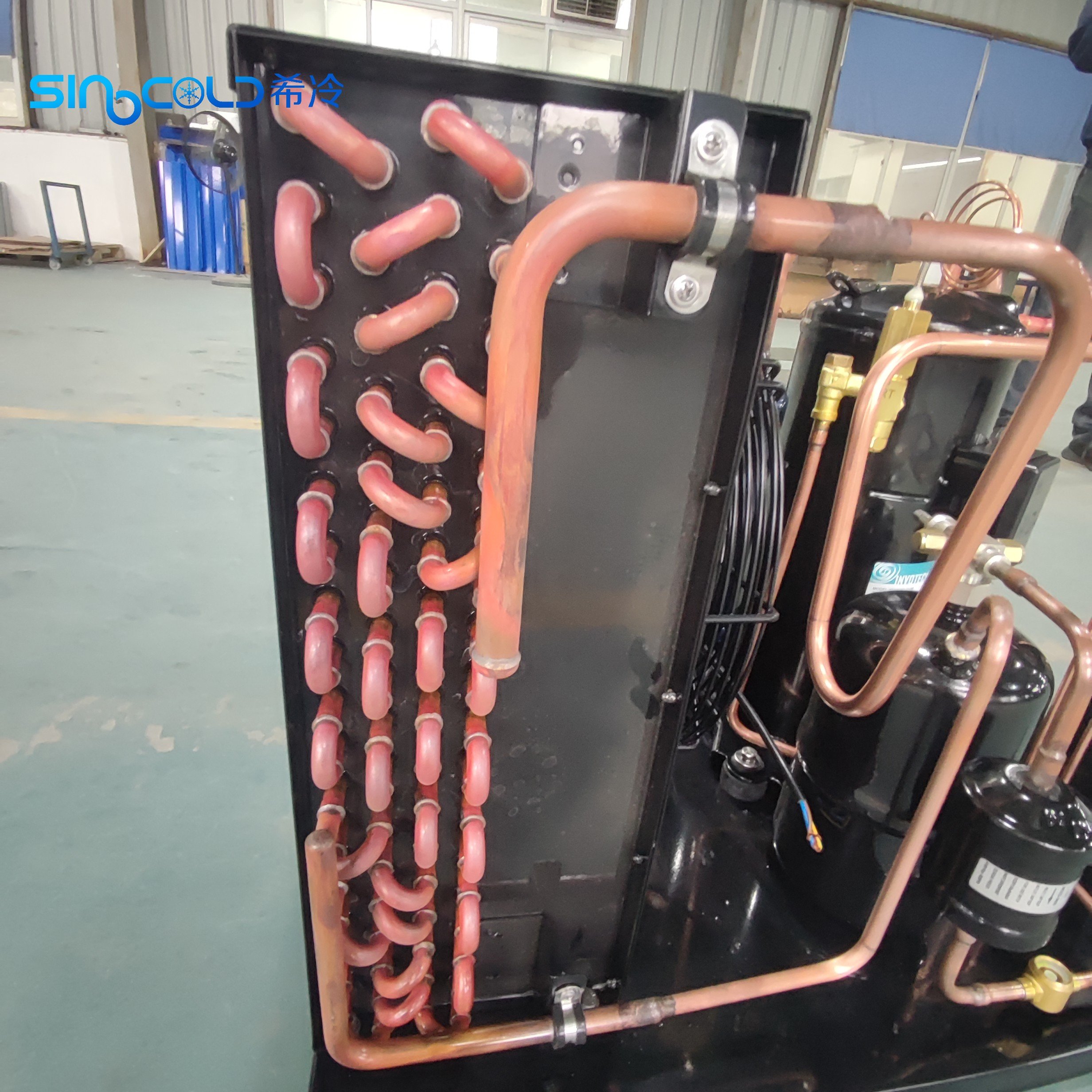 2HP Condensing Unit YM34E7G-100 Scroll Compressor Cold Room Refrigeration Unit Air Cooled Condensing Unit 220v 3ph 60hz