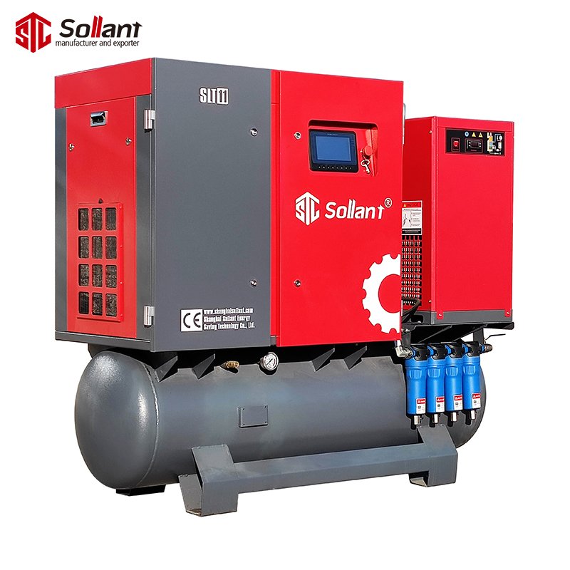 4-in-1 All in One Screw air Compressor Fixed Speed air Compressor Vertical air Compressor Industrial Silent