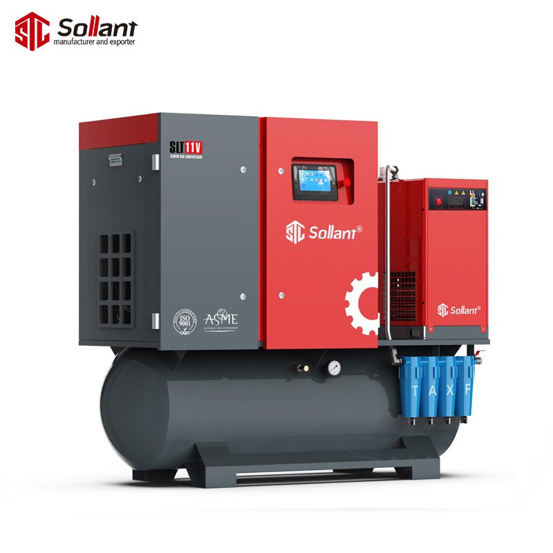 4-in-1 All in One Screw air Compressor Fixed Speed air Compressor Vertical air Compressor Industrial Silent