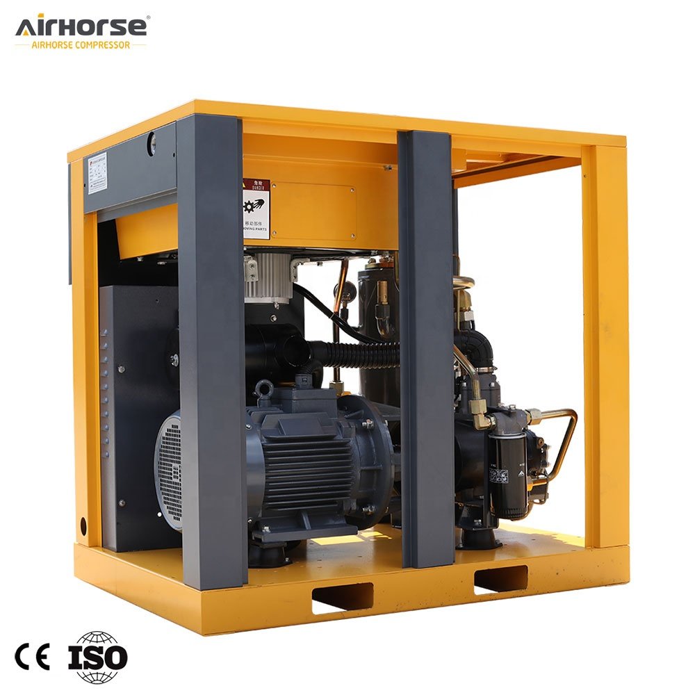 AirHorse Low Noise Industrial High Efficiency 10HP 15HP 20HP 30HP 100HP Rotary Pm VSD Screw Type Air Compressor With Air Dryer