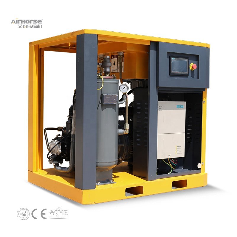 AirHorse Low Noise Industrial High Efficiency 10HP 15HP 20HP 30HP 100HP Rotary Pm VSD Screw Type Air Compressor With Air Dryer