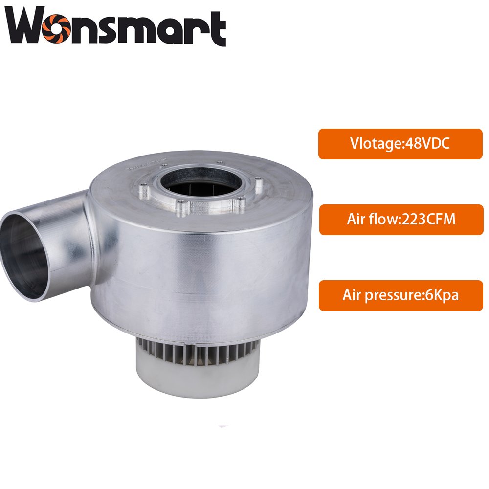 48V 380m3/h High air Volume 6Kpa High Pressure 12000rpm Speed Brushless DC Turbo Blower with Industrial Field