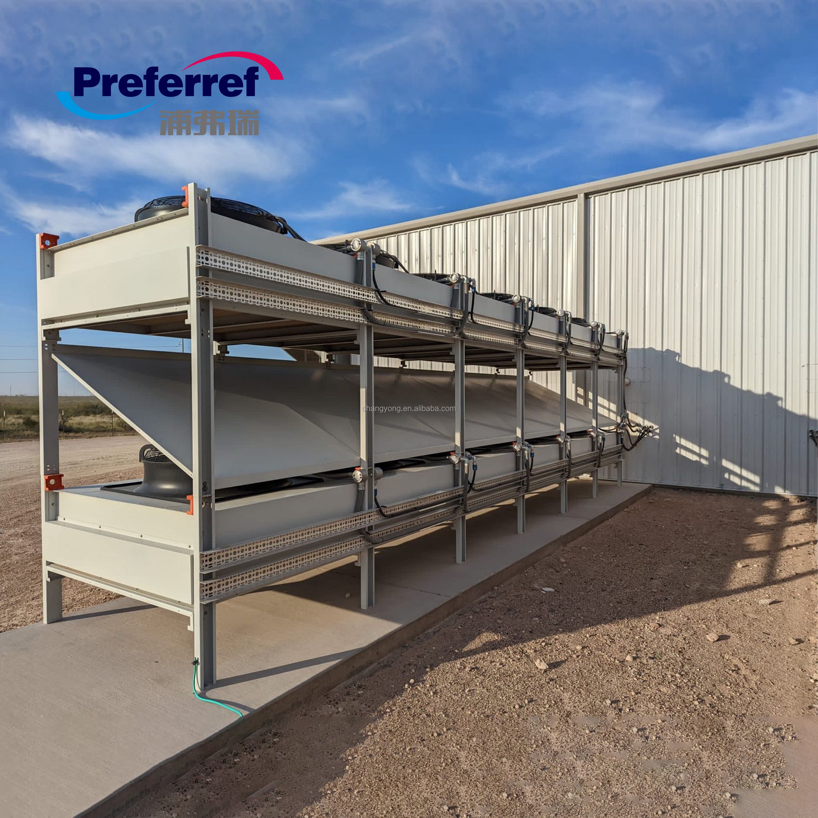 2025 Hot Sales Fin Tube Heat Exchangers Water Glycol 2000KW Dry Cooler for Immersion Cooling System