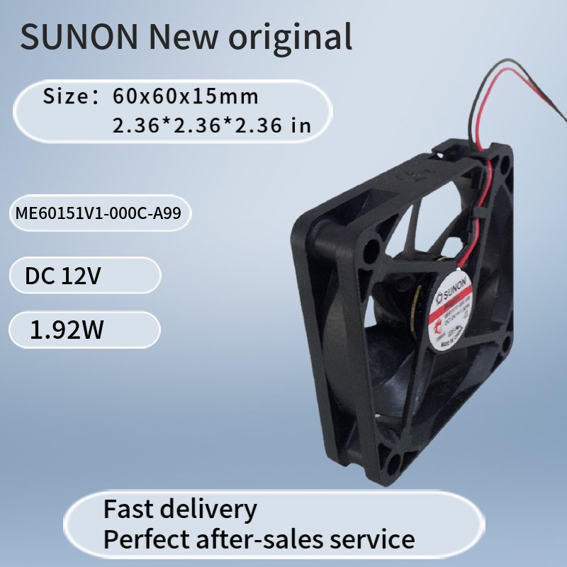 SUNON ME60151V1-000C-A99 MF60151V1 60*60*15 12V 1.92W 2 Wire Power Chassis Fan Cabinet Fan 60mm Silent Cooling Fan