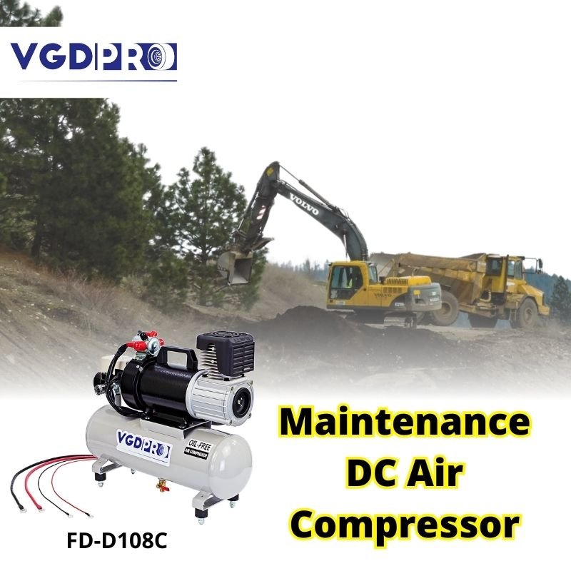 Portable 24V Air Compressor 8L Tank High Efficiency Long Duty Cycle Auto Cut Piston Oil-Free Industrial Weatherproof Compressor