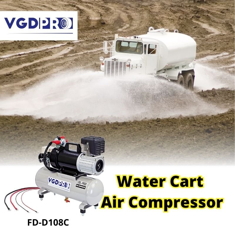 Portable 24V Air Compressor 8L Tank High Efficiency Long Duty Cycle Auto Cut Piston Oil-Free Industrial Weatherproof Compressor