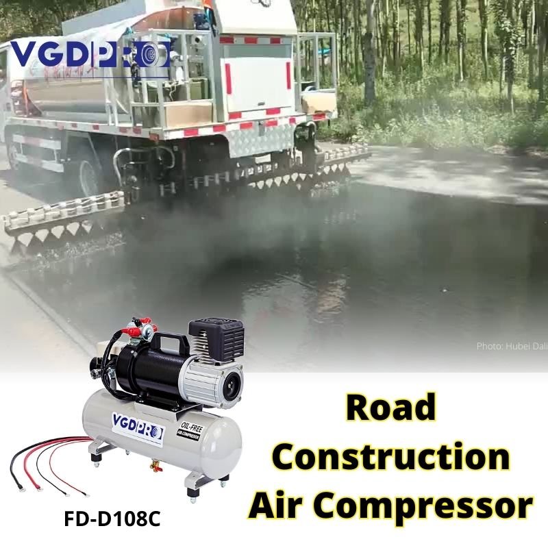 Portable 24V Air Compressor 8L Tank High Efficiency Long Duty Cycle Auto Cut Piston Oil-Free Industrial Weatherproof Compressor