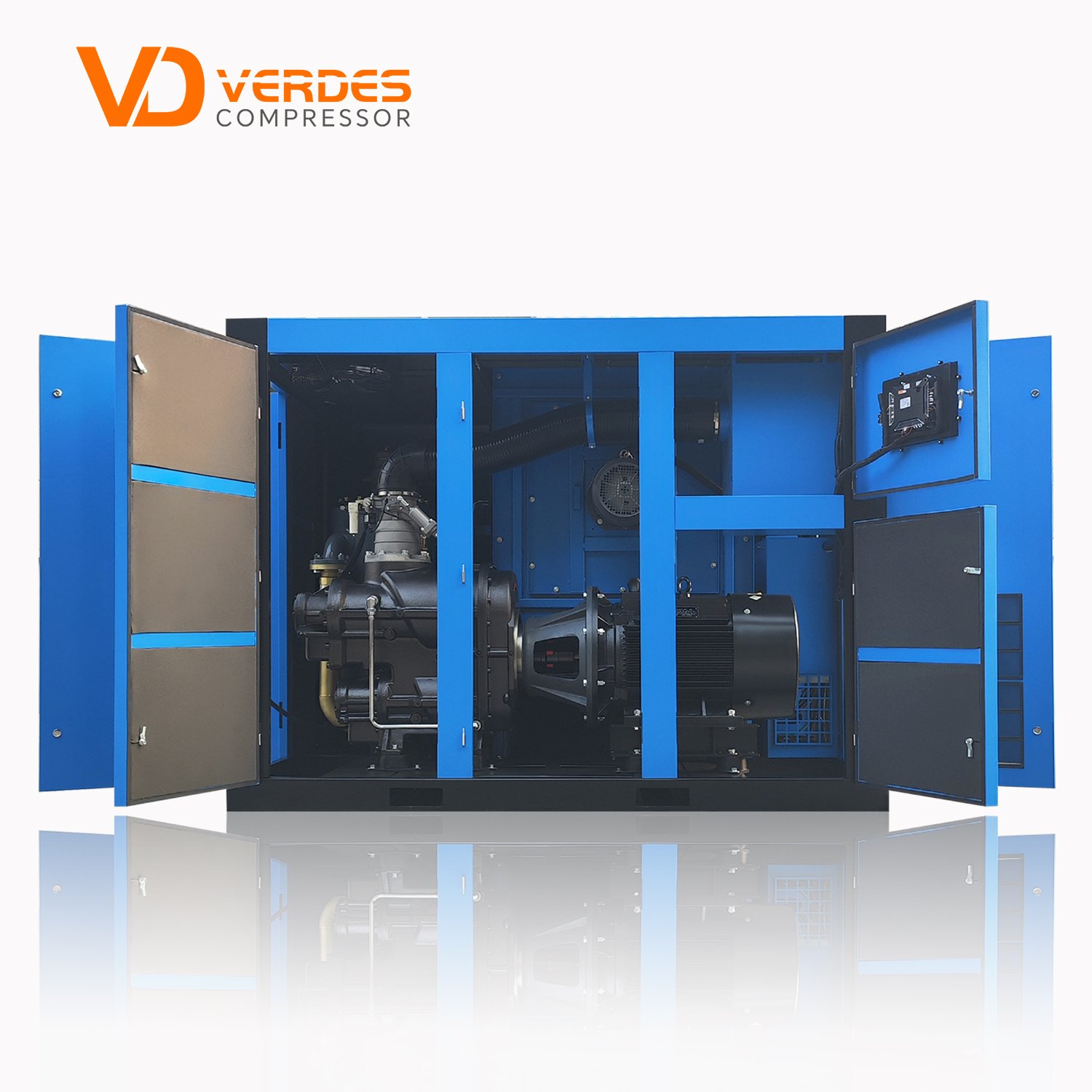 22kw 30kw 45kw 55kw 75kw 90kw 110kw 132kw 160kw 2 Stage Screw air Compressor 8 bar 10 bar Two Dual Stage Screw air Compressor