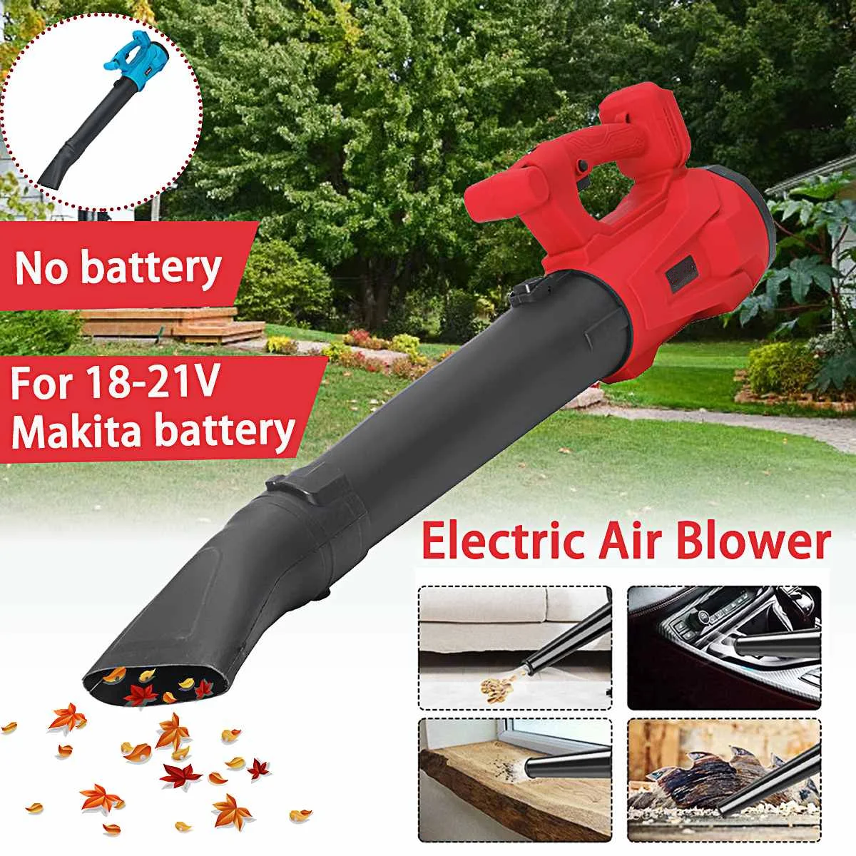 Portable 21V Li-ion Garden Blowing Machine Rechargeable Wireless Cleaning Blower Mini Turbo Air Blower for Air Leaves Electric