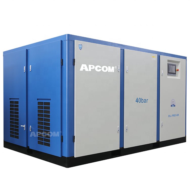 APCOM 200KW Air-compressor China 270hp air Compressor Oil Free 270 hp 200 kw Aircompressor Oil-free Screw Compressor