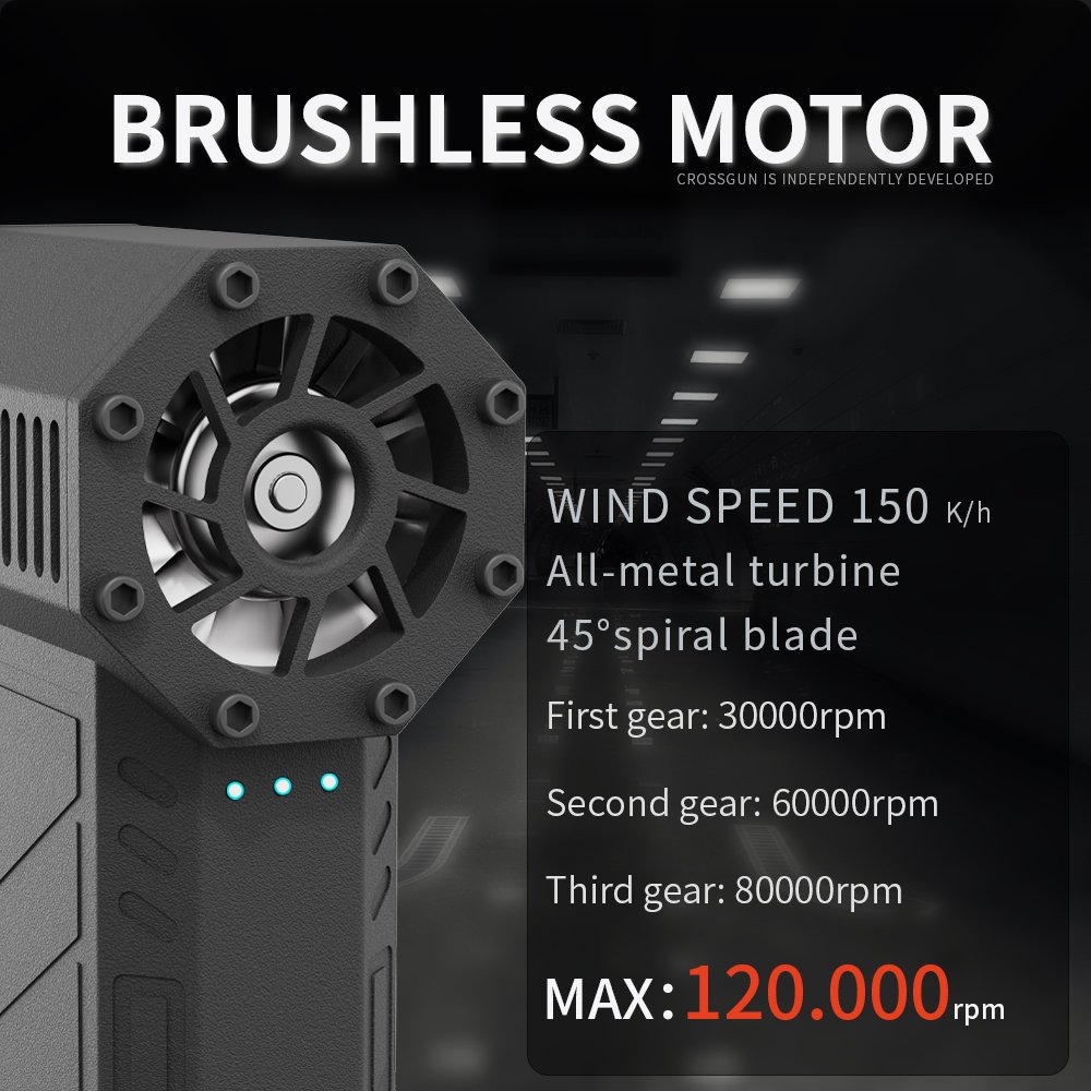 Crossgun Mini air Blower 120000RPM 130000rpm Portable Wireless Rechargeable Electric Turbo Fan Multi-function Mini Jet Fan