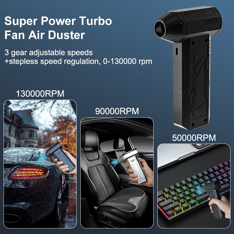 Wholesale 130000 RPM Air Duster Mini Turbo Jet Fan Mini Handheld Portable Powerful Blower for Home and Car Cleaning