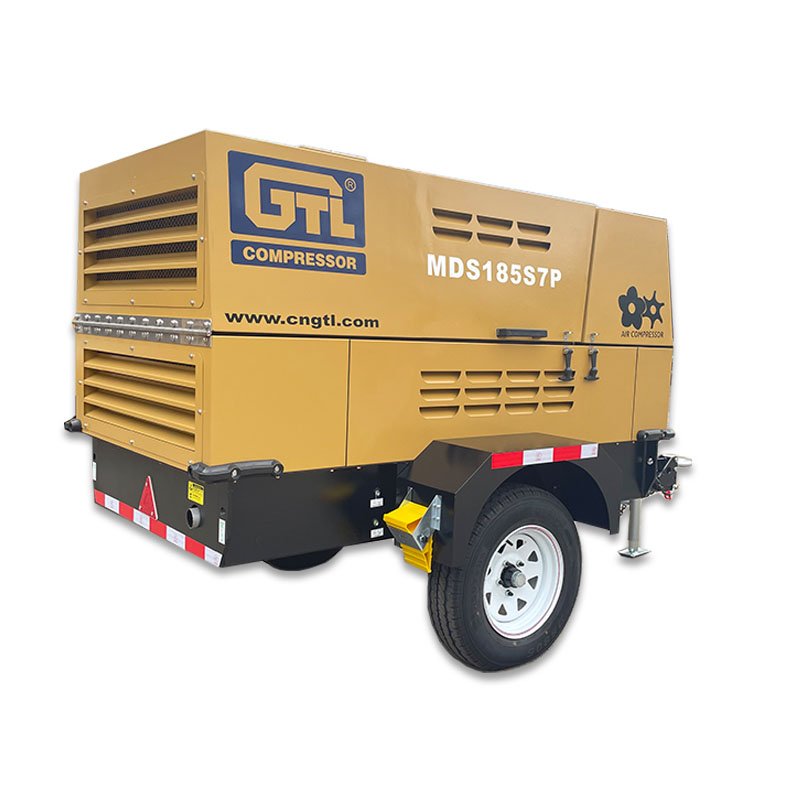 Perkins 185cfm 5.2m3/min 7bar Mobile Screw Air Compressor 185cfm Air Compressor
