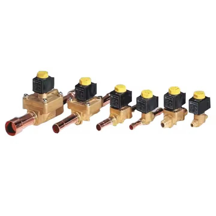 H1020/1068/1070/1078 Refrigerant Air Conditioner Pump System 1/4 1-3/8 Inch UNF Thread Weld Refrigeration Brass Solenoid Valves