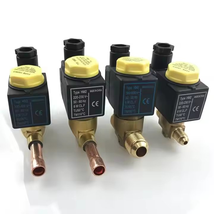 H1020/1068/1070/1078 Refrigerant Air Conditioner Pump System 1/4 1-3/8 Inch UNF Thread Weld Refrigeration Brass Solenoid Valves