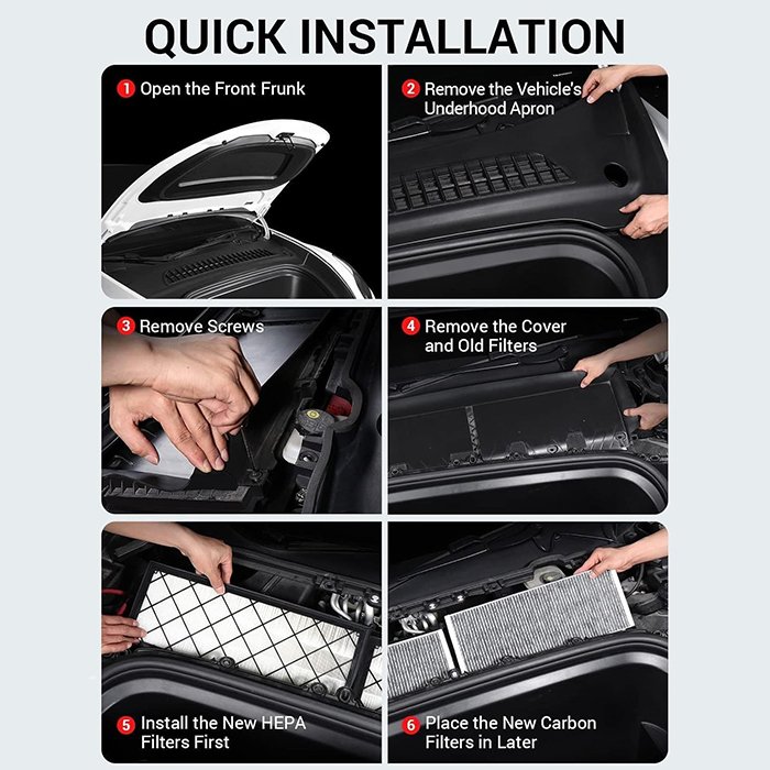 Suitable for Model Y External air Conditioning Filter Upper and Lower Carbon Cloth air Conditioning Filter HEPA Intake Cell