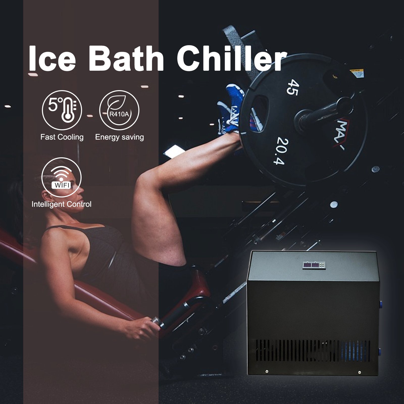 Cooling Machine 1hp Recovery Water Cold Plunge Ice Bath Chiller Ozone With Filter for Ice Bath and Cold Plunges