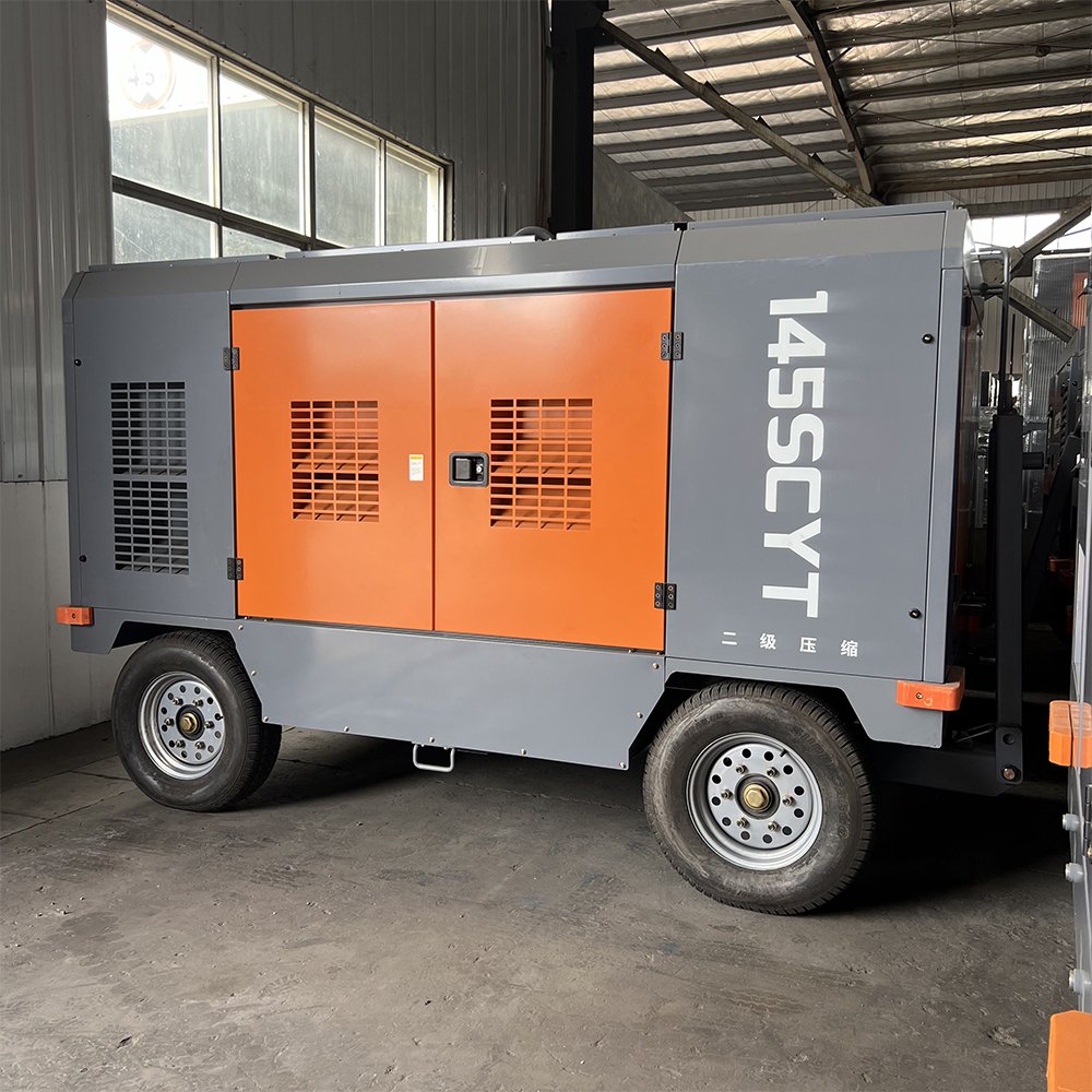 145SCYT ZHIGAO 18bar Diesel Engine Screw Compressors Portable air Compressors for Construction Work Mine Drilling Rig