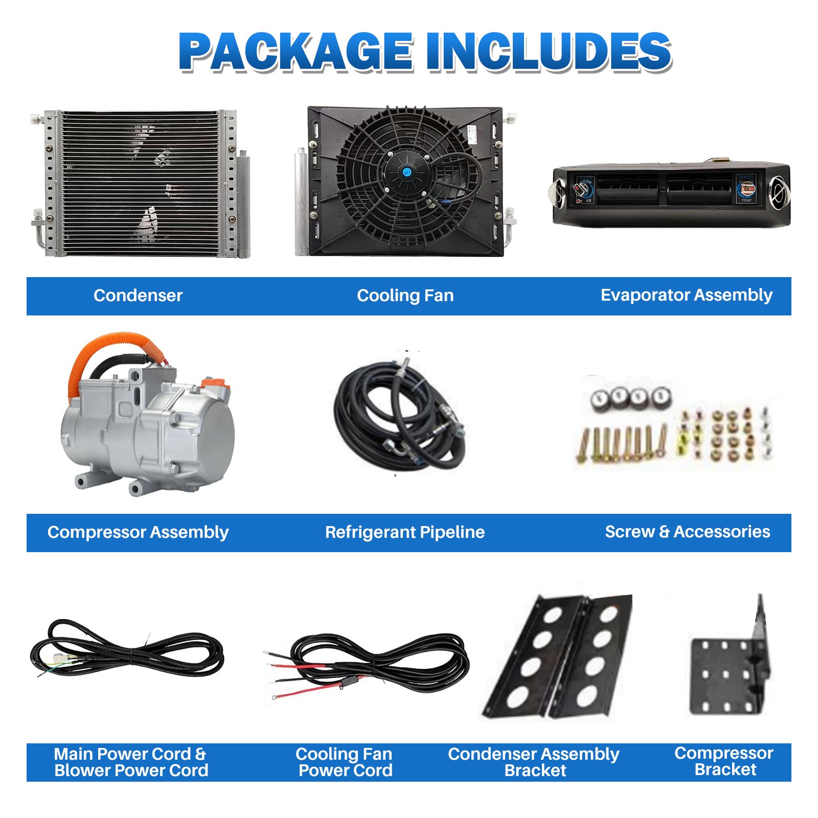 Factory Wholesale Truck RV Cooling 12V Electric Universal Under Dash Kit Cooling 12V Vehicle air Conditioner for Car