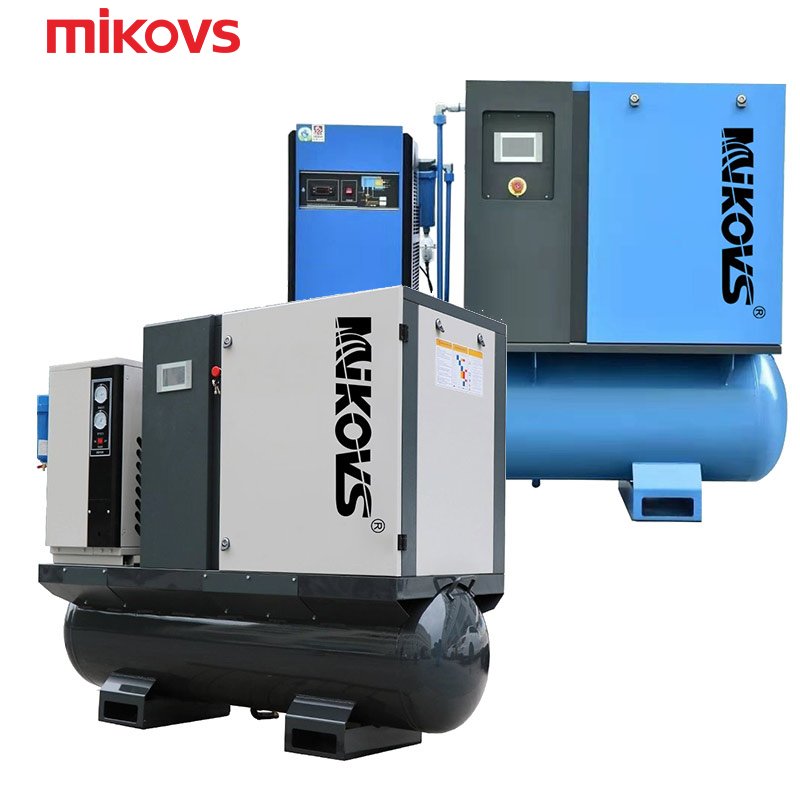2024 High Energy 7.5kw 10hp Fixed Speed Air-compressor Industrial 10 Bar Combined Rotary Screw Air Compressor With Air Dryer