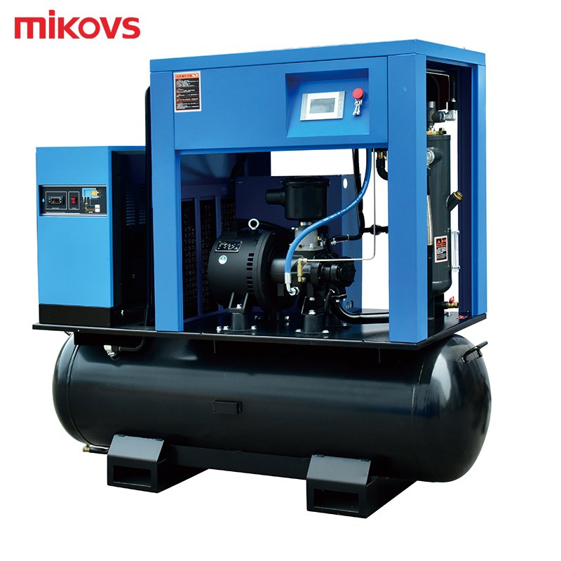 2024 High Energy 7.5kw 10hp Fixed Speed Air-compressor Industrial 10 Bar Combined Rotary Screw Air Compressor With Air Dryer