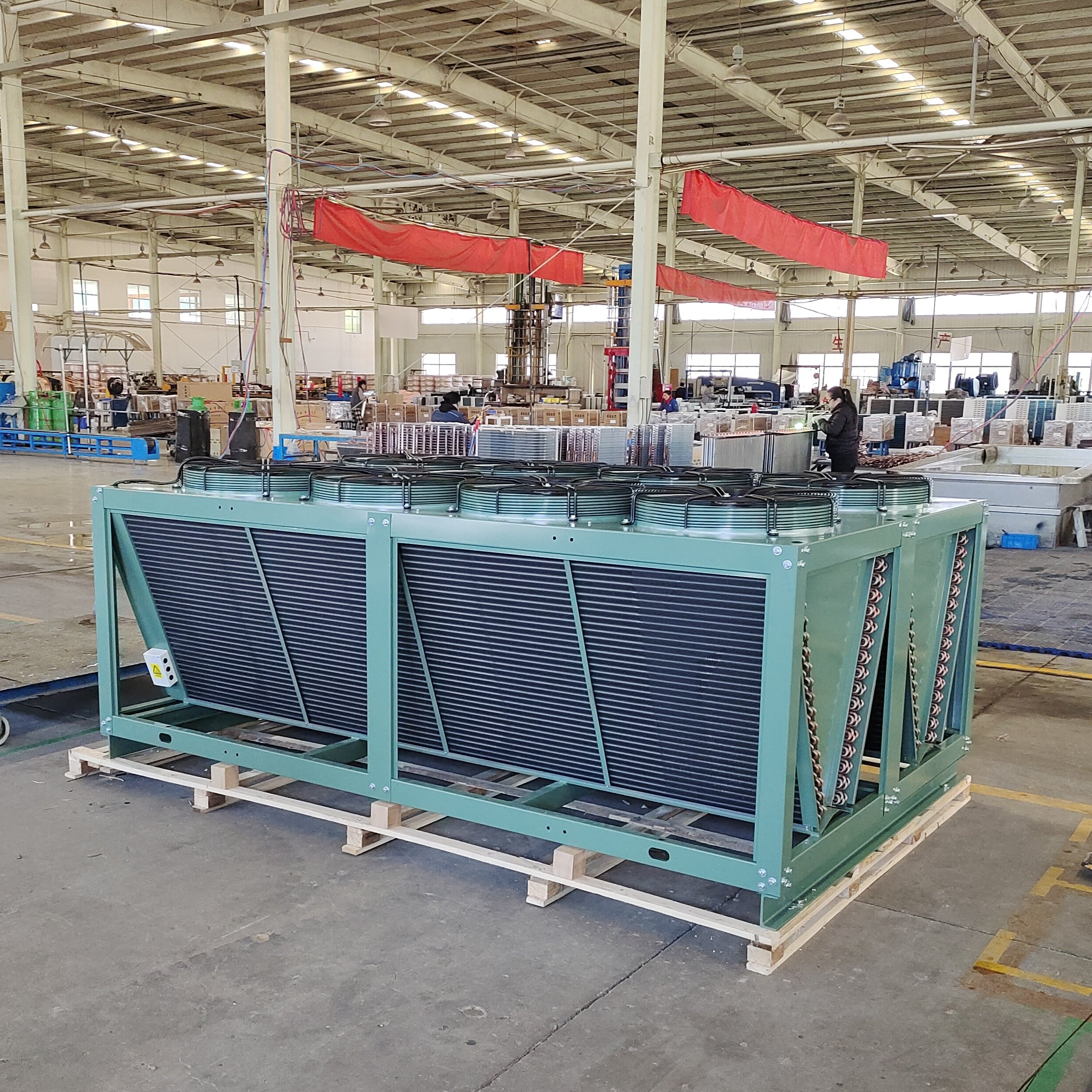 W-type Air-cooled Condenser, Cold Storage Refrigeration Equipment, 8 Fans, Big Condensing Area